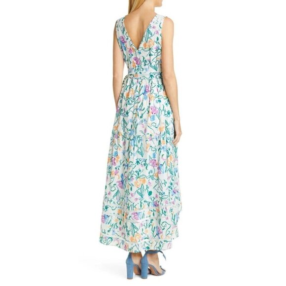 Tanya Taylor Neves Midi Dress in Floral 12 Womens Asymmetric Long Maxi - Picture 3 of 12